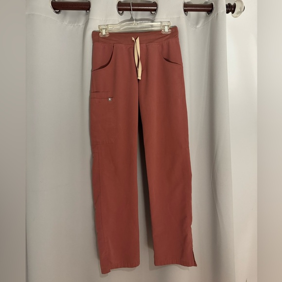 Figs Pants - Figs Women's Scrub Pants in Mauve with Cream Drawstring